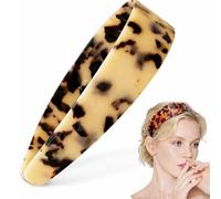 Tortoise Shell Headband for Women, French Tortoise Headbands, Wide Headbands for Women, Leopard Print Headband for Women's Hair, Stylish Hair Accessory, Comfortable Without Constriction (D)