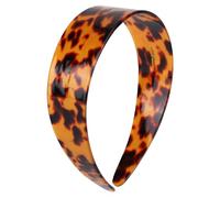 Tortoise Shell Headband with Teeth for Women, Wide Acetate No Slip Hair Band with Leopard Printed Vintage Hair Accessories for Daily Wear Workout Office