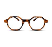 Tortoise Shell Large Hexagon Reading Glasses for Women with Funky Look - Octagon Readers for Women - For all Face Shapes Fashion Women's Readers - Geometric Eyeglasses Frame - Cheaters Glasses 2.0+