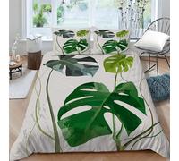 Tortoise Shell Leaf Super King Duvet Cover Leaf Illustrations Print Bedding for Super King Bed Bedroom Decoration Quilt Cover and 2 Pillowcases 50x75cm, Soft Microfiber, with Zipper Closure ba2178