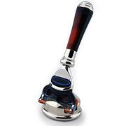 Tortoise Shell Luxury 5 Edge Cartridge Men's Shaving Razor + Holder in German Stainless Steel & Chrome Plated New Mini Handle Design Limited Edition