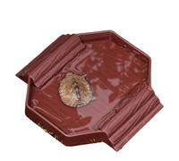 Tortoise , Small Reptile Bath Tub, 14.9 x 14.5 x 2 cm, 5.87 x 5.71 x 0.79 Inches 2-In-1 Feeding and Soaking Bowl, Stain-Resistant Easy-Clean, for Gecko Snake Turtle Terrarium Tank
