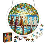 Tortoise Stained Glass Suncatcher - Handmade Window Decoration for Indoor and Outdoor Use - Light Catcher as Decoration for Garden, Window, Christmas, Party - Hanging Animals Figure