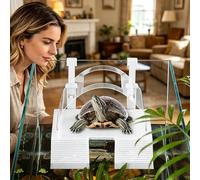 Tortoise Tank Ramp, Turtle Docks For Basking, Double Ladder Reptile Climbing, Turtle Climbing Ladder, Easy To Install Basking Area For Keepers Breeders