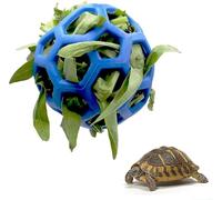 Tortoise Treat Ball Toy Hay Feeder Hanging Feeding Grass Fruit Vegetable Feeder Holder Foraging Toy for Small Animals Pet Tortoise Turtle for tortoise (Blue)