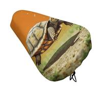 Tortoise Turtle Jumping Bike Seat Cover Waterproof Oxford Fabric, Universal Adjustable Bicycle Saddle Cover with Drawstring Easy Install Protective Rain Dust Covers for Women Men