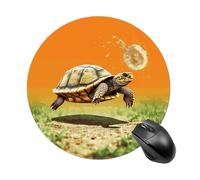 Tortoise Turtle Jumping Round Mouse Pad 7.8 Inch, Portable Gaming Mouse Mat with Non-Slip Rubber Base & Smooth Surface, Waterproof Mousepad for PC, Laptop, Computer, Office, Home