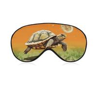 Tortoise Turtle Jumping Sleep Mask for Women Men, Soft Eye Mask with Adjustable Strap for Sleeping, Light Blocking Travel Blindfold for Nap Comfortable Eye Cover for Home Office