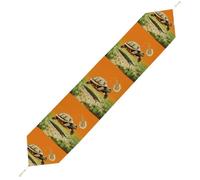 Tortoise Turtle Jumping Table Runner for Dining Table, Short Plush Runners Washable & Durable Tablerunner Modern Home Decor for Wedding, Kitchen, Holiday 178*33cm