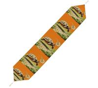 Tortoise Turtle Jumping Table Runner for Dining Table, Short Plush Runners Washable & Durable Tablerunner Modern Home Decor for Wedding, Kitchen, Holiday 229*33cm