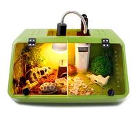 Tortoise Villa Terrarium - Climbing Incubator Box for Turtles, Water and Land Tank with Large Terrace, Special Feeding Box for Terrarium Landscapes