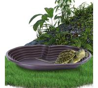 Tortoise Water Bath Pool - Spacious Reptile Basin, Easy Clean Habitat Accessories, Round Hole Tank Supplies, Turtle Climbing Toy with Drainage Tube for Turtles, Aquarium,