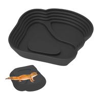 Tortoise Water Bowl - Ramp Entry Bath Pool, Reptile Habitat Dish, Natural Rock Style Terrarium Basin, Compact Amphibian Feeding Accessory | Ornament Bathing Station For Turtle Snake Frog Dragon