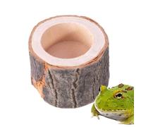 Tortoise Water Bowl,Reptile Water Dish - Wood Grain Cup Amphibians Habitat Accessories for Lizard Hermit Crab Bearded Dragon Frog Gecko Snake Indoor Terrariums Home Aquariums Backyard Ponds