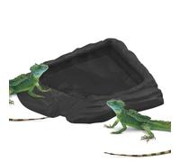 Tortoise Water Dish Bowl, Reptile Bath Basin, 6.93x5.71x1.38 Inches Natural Rock Texture, Reptile Container, Reptiles Feeder Tray for Turtle, Snake, Bearded Dragon, Gecko, Aquarium, Terrarium Use