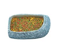 Tortoise Water Dish - Reptile Food Feeding Dish Terrarium Decor,Shallow Naturalistic Corner Feeder for Bearded Dragon, Arboreal, Tropical, Hermit Crab, Snake