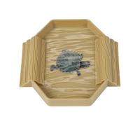 Tortoise Water Dish, Small Reptile Bath Tub, 14.9x14.5x2cm5.87x5.71x0.79 Inches 2-In-1 Feeding and Soaking Bowl, Stain-Resistant Easy-Clean, for Gecko Snake Turtle Terrarium Tank