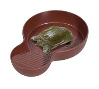 Tortoise Water Dish | Turtle Bathing Pool Food Bowl - Aquarium Ornament, Tortoise Accessories, Snake Water Dish for Gecko, Snake, Turtle, Bearded Dragon Bath