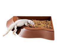 Tortoise Water Dish With Ramp - Decorative Unique Frog Water Dish With Ramp,Feeder Tray, Small Turtle Habitat, Animal Feeding Stand, Anti-slip Feeding Accessories for Lizard Gecko Chameleon