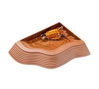 Tortoise Water Plan Reptile Feeding Bowl, Resin | Shallow Food and Water Bowl for Turtles, Lizards, Amphibians, Terrarium Accessories for Setting Up