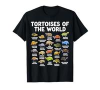 Tortoises Of The World Kawaii Types Of Turtles Funny Reptile T-Shirt