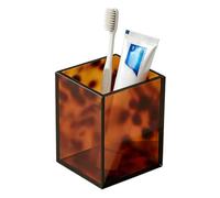 Tortoiseshell Bathroom Tray, Aesthetic Tortoise Shell Desktop Organizer | Anti-Slip, Acrylic Toothbrush Toothpaste Holder Pen Holder Makeup Brush Organizer, Bathroom Accessories Organizer