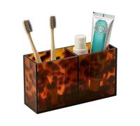 Tortoiseshell Bathroom Tray, Aesthetic Tortoise Shell Desktop Organizer | Anti-Slip, Acrylic Toothbrush Toothpaste Holder Pen Holder Makeup Brush Organizer, Bathroom Accessories Organizer