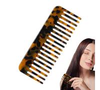Tortoiseshell Comb - Marbled Handmade Detangling Comb with Wide Teeth, Ergonomic Handle for Thick or Curly Hair, Gentle Care Without Pulling, Perfect for Everyday Use at Home or at Home