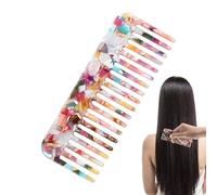 Tortoiseshell Comb - Marbled Handmade Detangling Comb with Wide Teeth, Ergonomic Handle for Thick or Curly Hair, Gentle Care Without Pulling, Perfect for Everyday Use at Home or at Home
