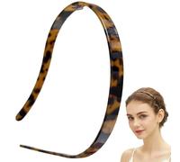 Tortoiseshell Headband for Women Girls, Flexible Sunglasses Headband with No Pressure Fit, Leopard Print Tortoise Shell with Anti-Slip Teeth Comb, for Yoga Daily Wear with Glasses