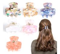 Tortoiseshell Mini Claw Clips - 6 Piece Non-Slip Claw Clips for Women & Girls, Medium & Thin Hair