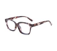 Tortoiseshell Reading Glasses, Blue Light Blocking Square Anti Glare Reading Glasses for Women (Brown, +400)