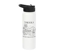 Tortola British Virgin Islands Minimalist Travel Souvenir Stainless Steel Insulated Water Bottle