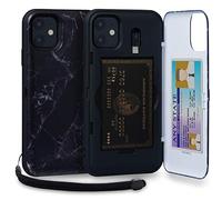 TORU CX PRO for iPhone 11 Case Wallet | Protective Shockproof Heavy Duty Cover with Hidden Card Holder & Card Slot |Wrist Strap, Lightning Adapter Mirror Included - Marble