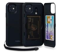 TORU CX PRO for iPhone 11 Case Wallet | Protective Shockproof Heavy Duty Cover with Hidden Card Holder & Card Slot |Wrist Strap, Lightning Adapter Mirror Included - Black