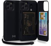 TORU CX PRO for iPhone 11 Pro Case Wallet | Protective Shockproof Heavy Duty Cover with Hidden Card Holder & Card Slot |Wrist Strap, Lightning Adapter Mirror Included - Black