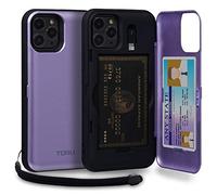 TORU CX PRO for iPhone 11 Pro Case Wallet | Protective Shockproof Heavy Duty Cover with Hidden Card Holder & Card Slot |Wrist Strap, Lightning Adapter Mirror Included - Purple
