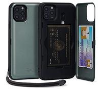 TORU CX PRO for iPhone 11 Pro Max Case Wallet | Protective Shockproof Heavy Duty Cover with Hidden Card Holder & Card Slot |Wrist Strap, Lightning Adapter Mirror Included - Green