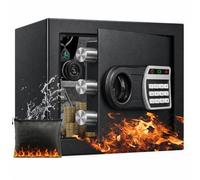 ToruKeep 35L Fireproof Waterproof Safe, Digital Keypad, LED Alert | Ample storage with removable shelf. Smart alarm protects valuables; LED aids dark access; spare key for emergency.