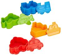 Torune Set of 4 DIY Cute Vehicle Shape Sandwich Cutter for Kids/Bread Cutter/Cookie Cutters/Rice Shaper/Sushi Mold Shaper - Car, Ship, Locomotive, Airplane