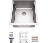 TORVA Bar Sink, 15 x 17 Inch Undermount Kitchen Sink, 16 Gauge Stainless Steel Wet Bar or Prep Sinks Single Bowl, Fits 18 Cabinet