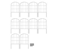 Torvex Garden Fence Panel, Arched Iron Metal Wire Border Fence with Ground Stakes for Flower Bed Edging and Dog Rabbit Barrier Yard Border