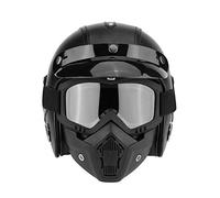 Torvex Helmet, Open Face Half Helmet with Goggles, PU Leather Scooter Motorcycle Helmet, Riding Gear for Adult Men Women (XL)