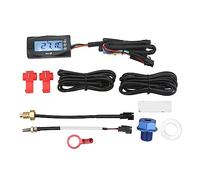 Torvex Motorcycle Gauge, 4-in-1 Digital Thermometer Voltmeter Clock with Oil Engine Temperature and 14mm Plug Sensor (M16*1.5)