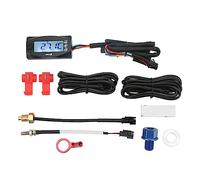 Torvex Motorcycle Gauge, 4-in-1 Digital Thermometer Voltmeter Clock with Oil Engine Temperature and 14mm Plug Sensor (M12*1.5)