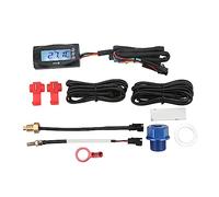 Torvex Motorcycle Gauge, 4-in-1 Digital Thermometer Voltmeter Clock with Oil Engine Temperature and 14mm Plug Sensor (M20*1.0)