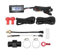 Torvex Motorcycle Gauge, 4-in-1 LCD Engine Water Temperature Voltmeter Clock 12V Digital Meter for Universal Motorbike Dashboard (22MM)