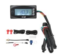Torvex Motorcycle Meter, 4-in-1 LCD Engine Oil Temperature Gauge Digital Voltmeter Clock 12V for Universal Motorbike Dashboard (M16*1.5)