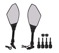 Torvex Motorcycle Mirrors, Rear View Side Mirrors with LED Turn Signal Indicators Left Right Universal Compatible with