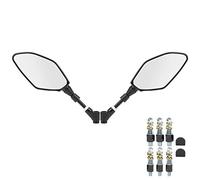 Torvex Motorcycle Mirrors, Universal Black Rearview Side View Mirrors ABS Housing with Mounting Bolts and Caps for Handlebar